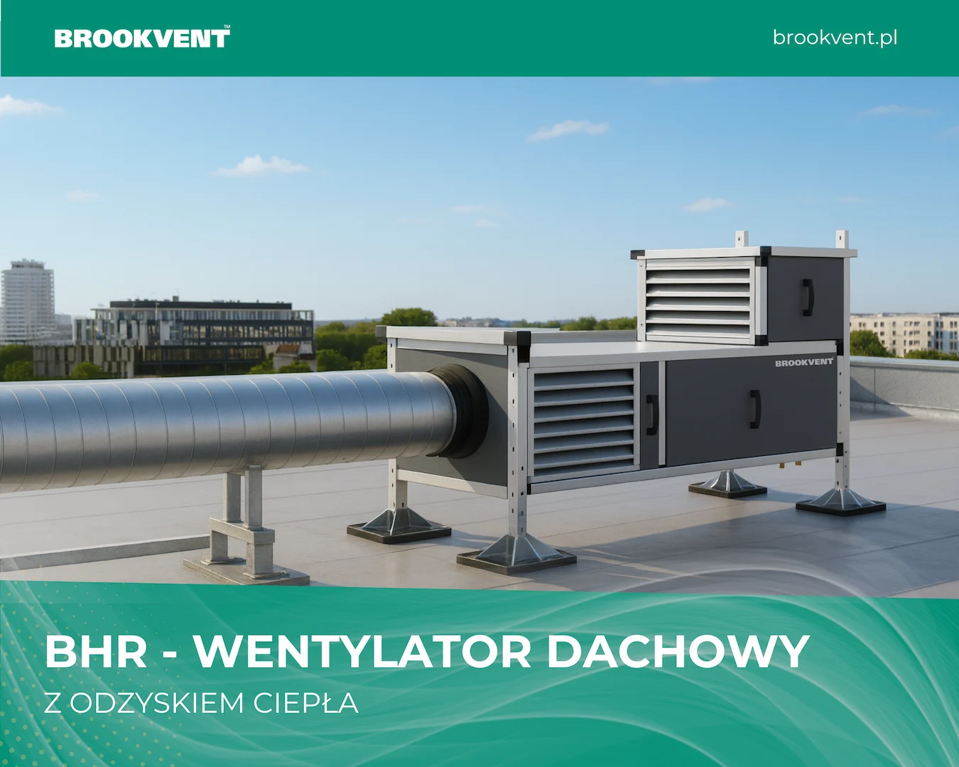 Centrala wentylacyjna z odzyskiem ciepła BHR zamontowana na budynku mieszkalnym